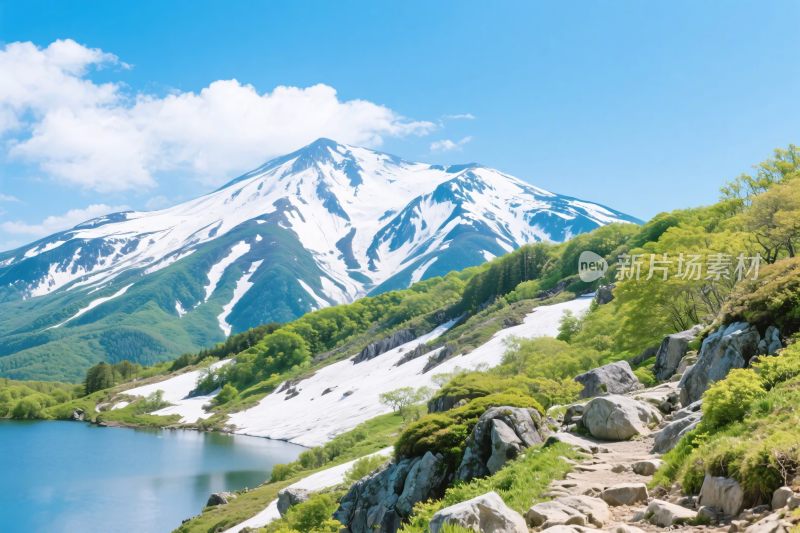 雪山湖泊自然风光