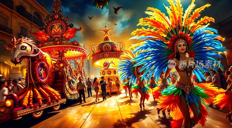 狂欢节上的华丽游行
