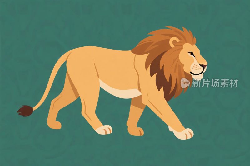 卡通狮子插画