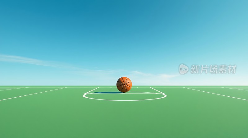篮球场上的孤独篮球