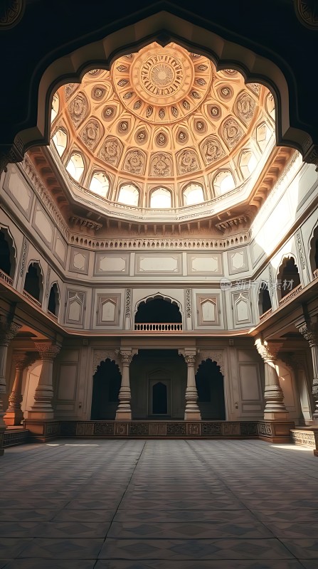 阳光下的宏伟宫殿内部