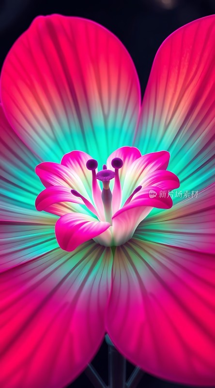 五彩斑斓的花朵绽放