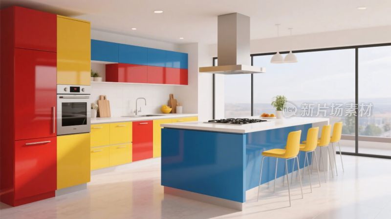 多彩现代厨房场景