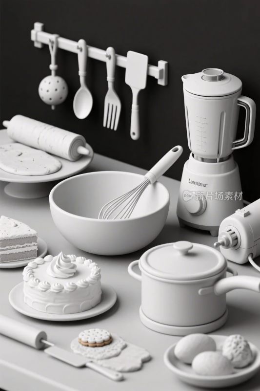 厨房器具静物展示