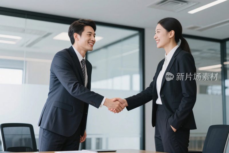 商务握手办公场景