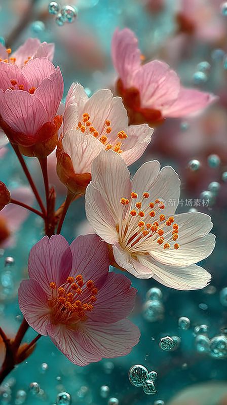 梦幻唯美的绽放花朵