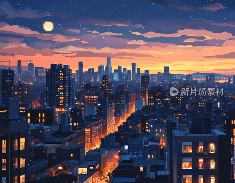 都市夜景璀璨