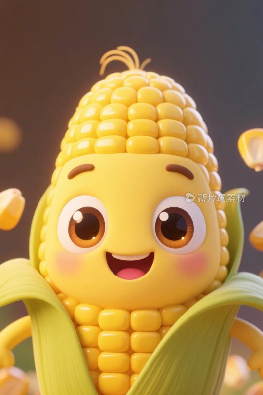 卡通玉米形象插画