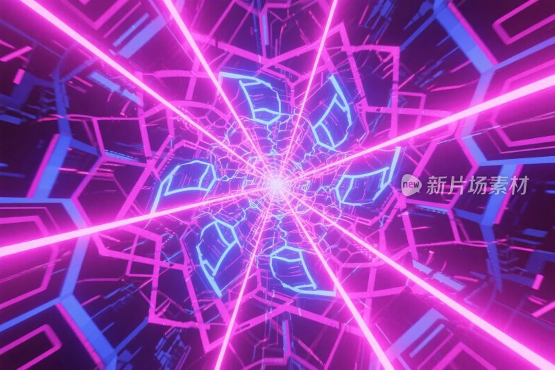 霓虹科技风艺术插画