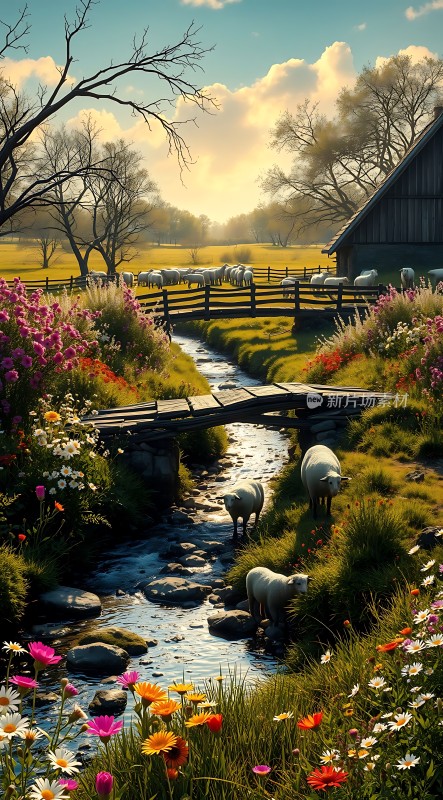 阳光下的田园风光