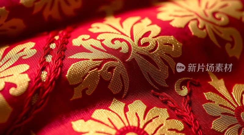 金色花纹红布