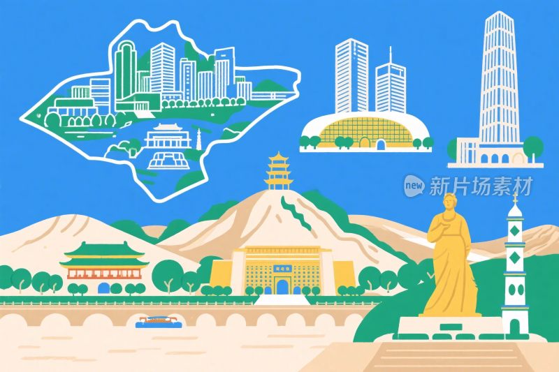 北京标志性景点插画