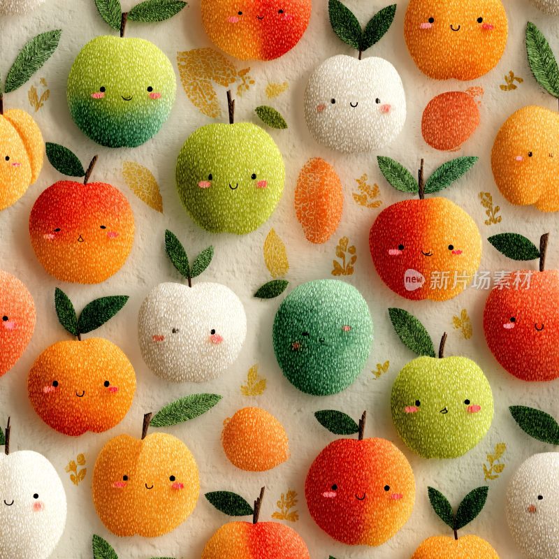 可爱卡通水果图案插画