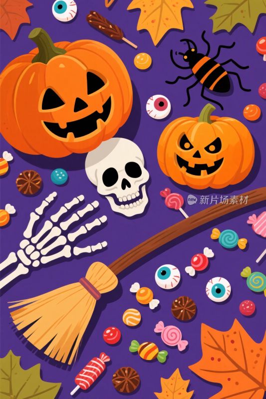 万圣节主题装饰插画