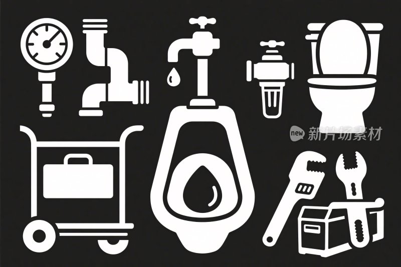 卫生间维修工具图标