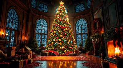 圣诞树下的温馨家园 圣诞树下的温馨家园