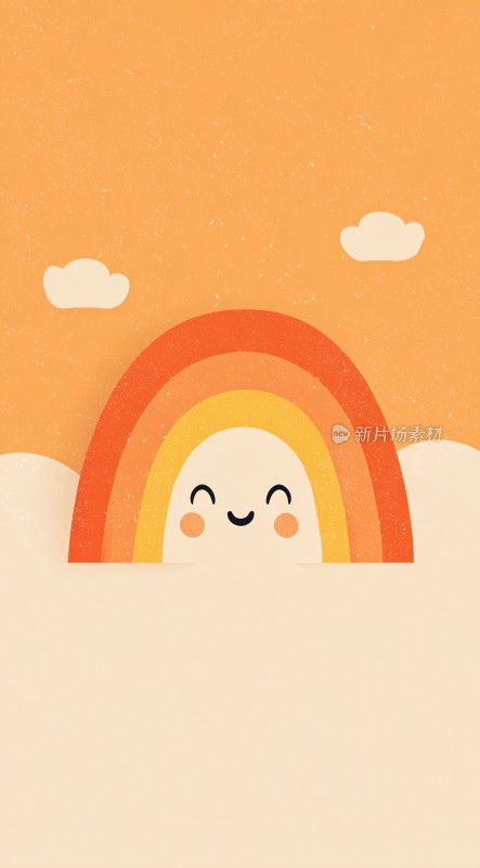 可爱笑脸彩虹插画