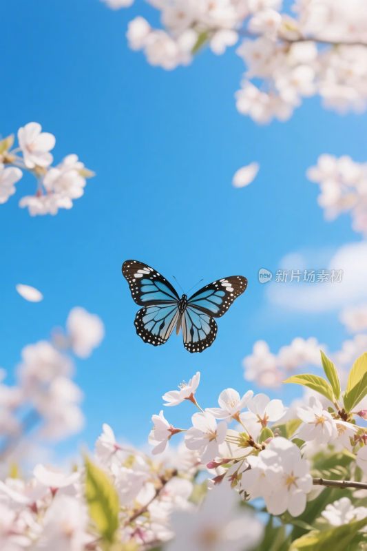 蝴蝶与春日繁花