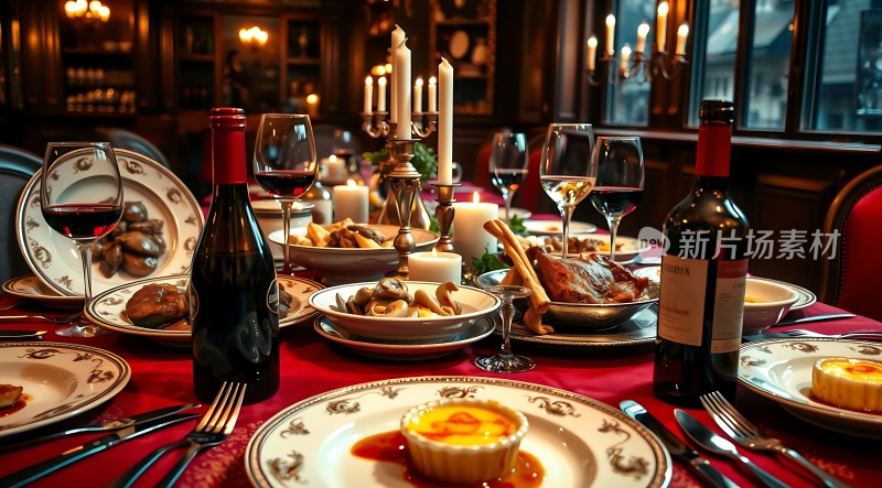 烛光晚餐盛宴红酒美食尽享奢华