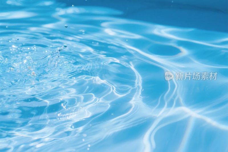 蓝色水面波纹光影