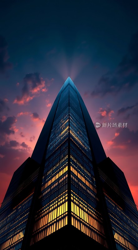 摩天大楼夜幕下的璀璨光芒