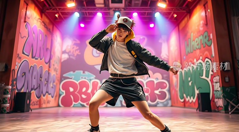 街舞少年舞台上的活力与激情！