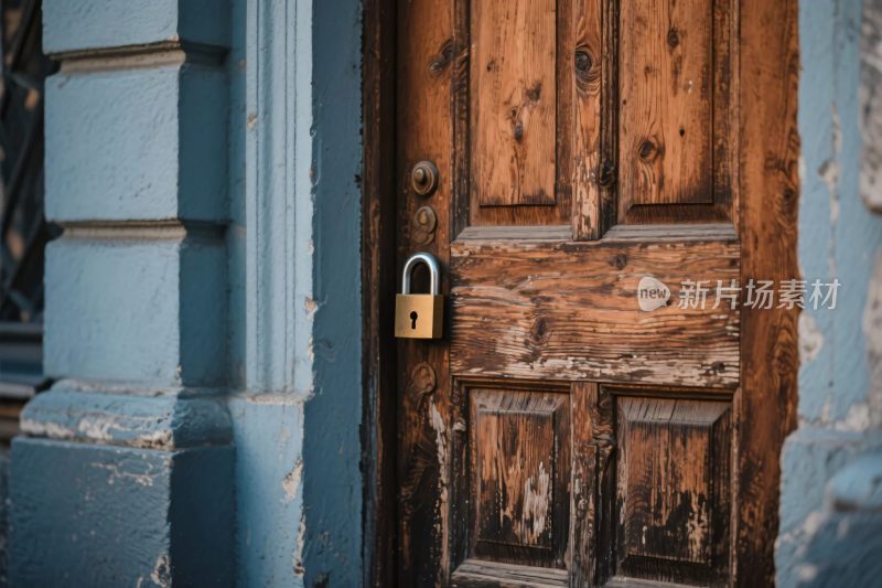 老旧木门与门锁