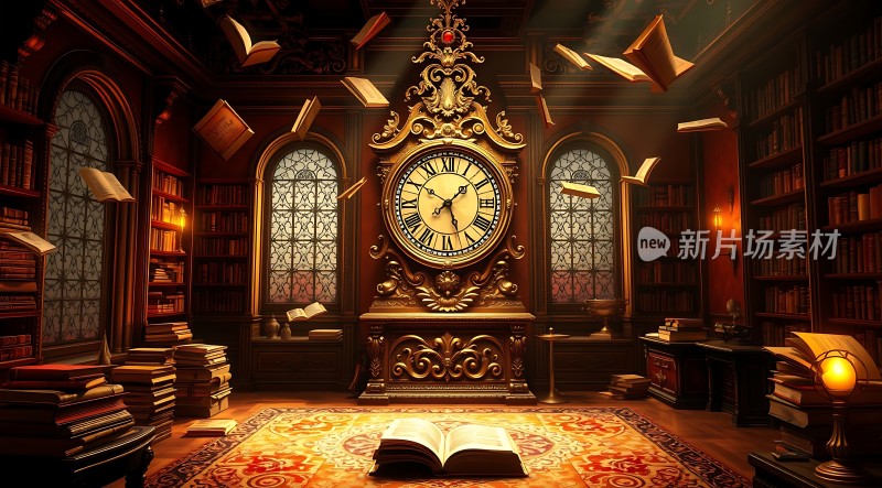 古董钟与书海