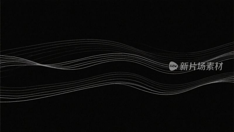 黑白线条波浪插画