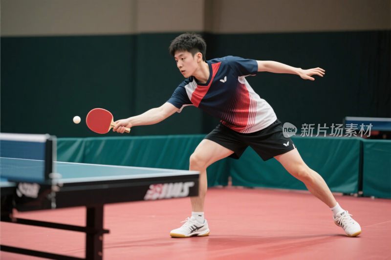 乒乓球训练瞬间