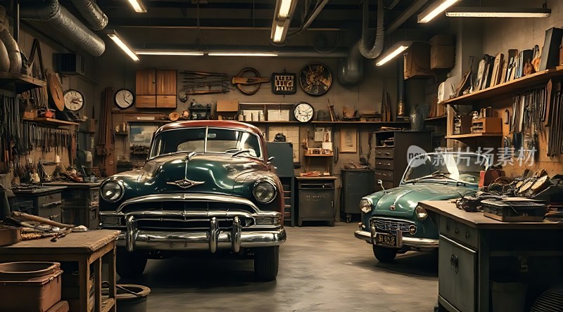 古董车车库里的经典时光