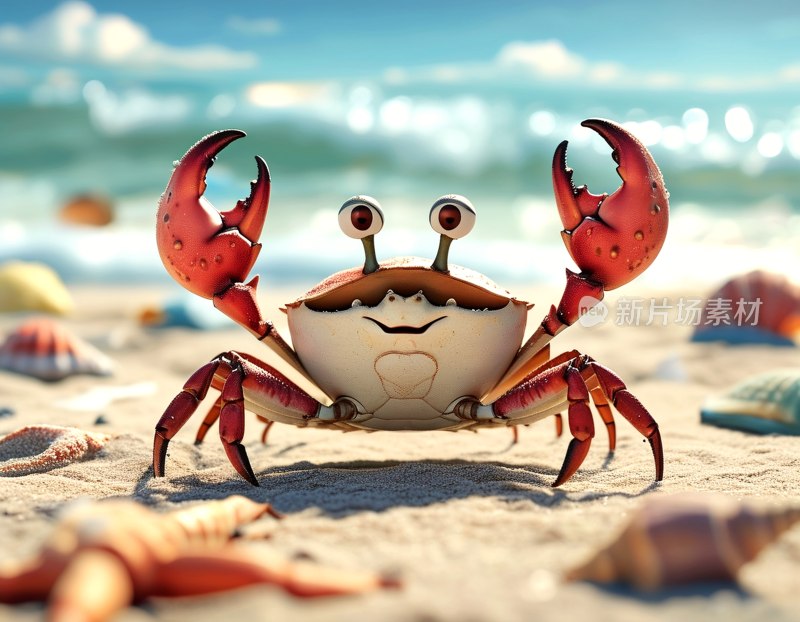 海滩卡通螃蟹