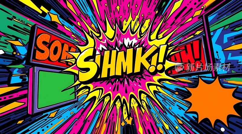 漫画风格冲击波视觉效果