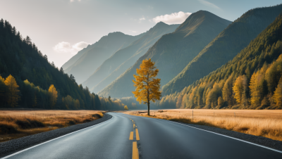 一条漫长的路风景风光高清图片