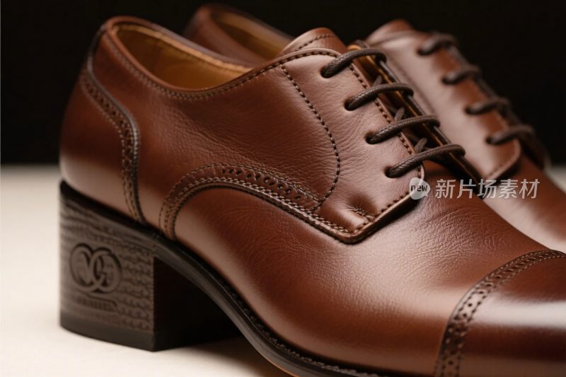 棕色牛津皮鞋特写