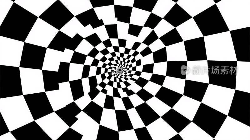 黑白方格视觉漩涡图案