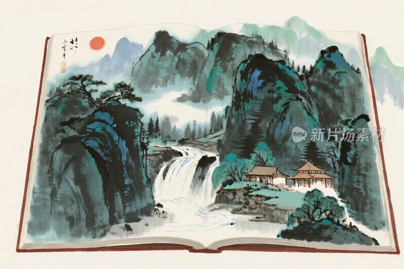 国风水墨山水画卷