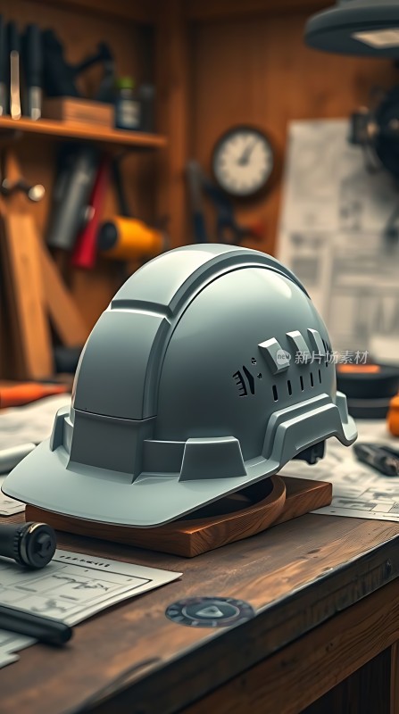 工作间里的安全帽