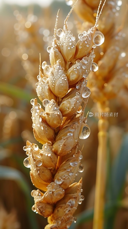 晨露滋润的金色麦穗