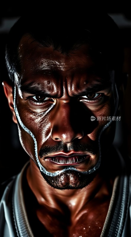 坚毅目光下的力量与决心