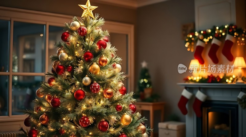 温馨圣诞树节日气氛浓厚