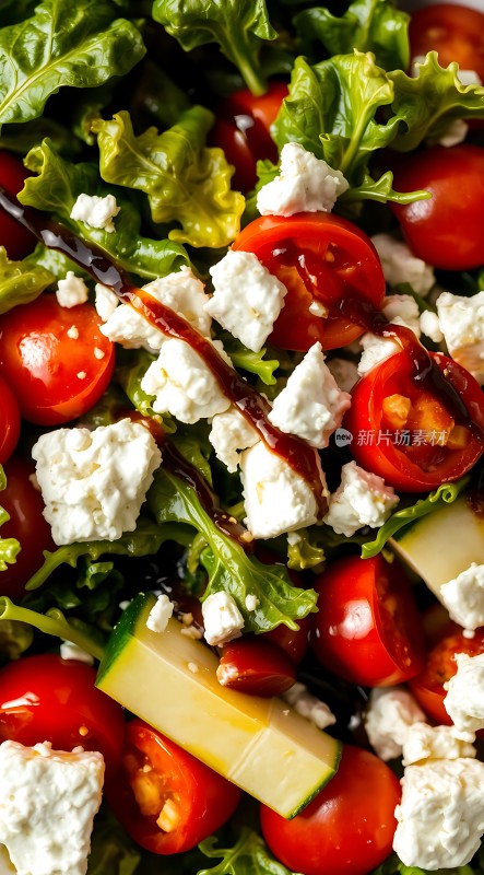 清新沙拉番茄、芝士与生菜的完美搭配！