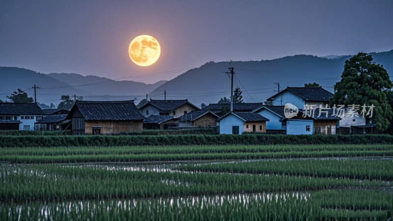 农村里的中秋圆月