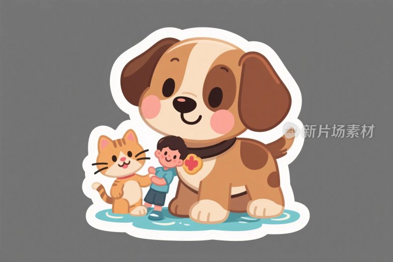 可爱卡通动物形象贴纸