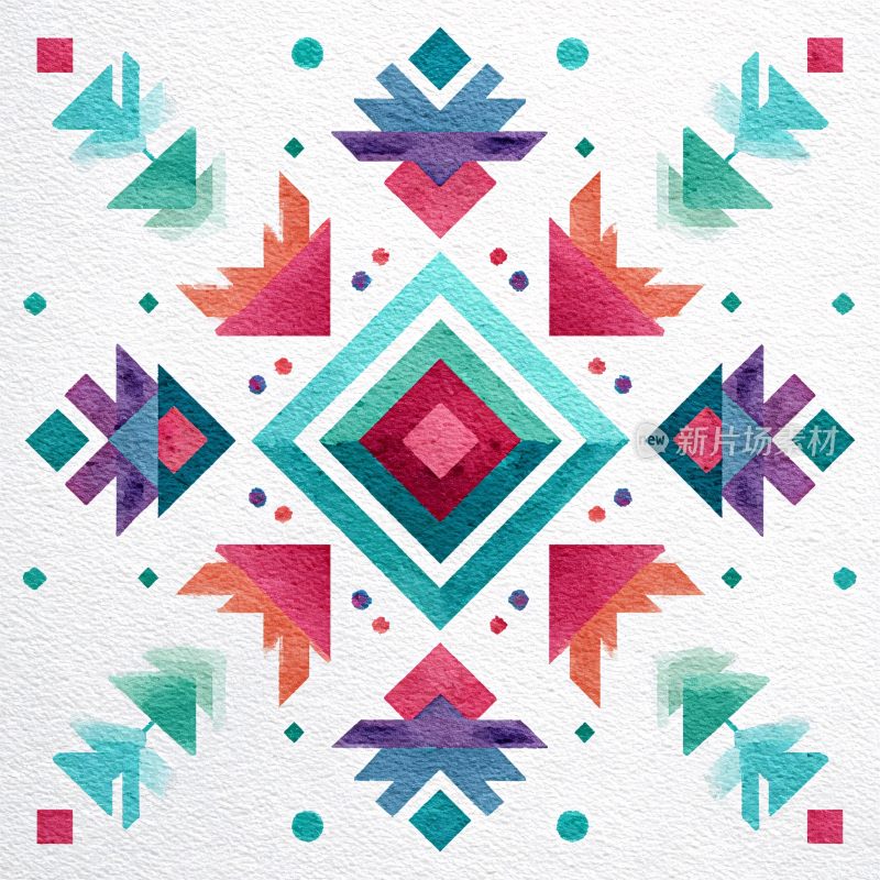 多彩几何图案插画