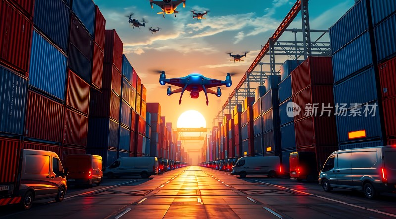 未来物流无人机与卡车协同作业
