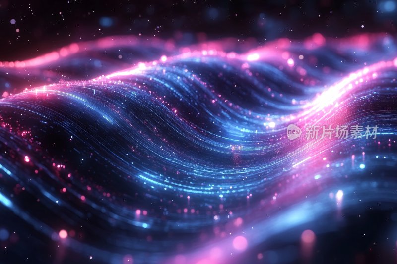 梦幻炫彩流动光线背景