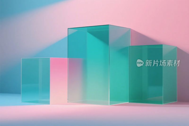 彩色透明立方体组合