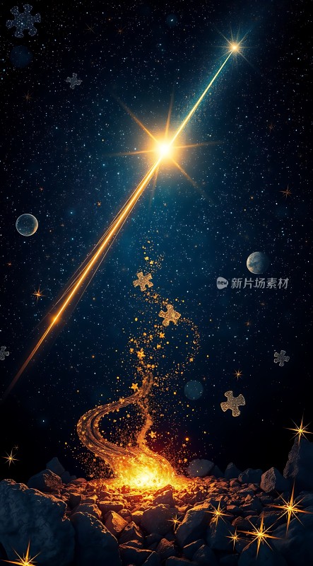 星河璀璨流星划过夜空