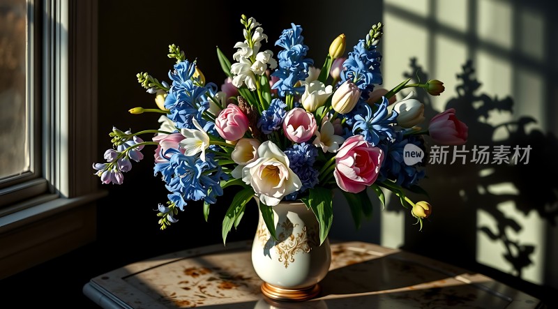 阳光下的多彩花艺